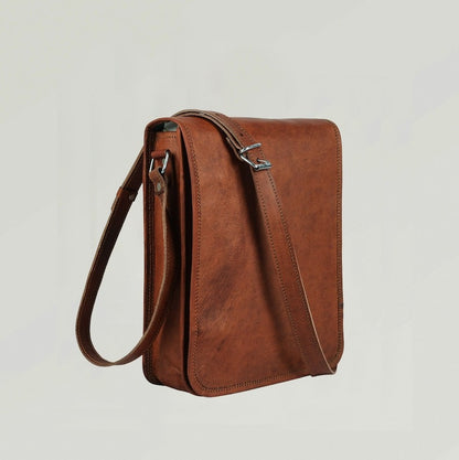Craftshades – 9*11 inches Full Flap Handcrafted Goat Leather Sling Bag | 100% Genuine Leather