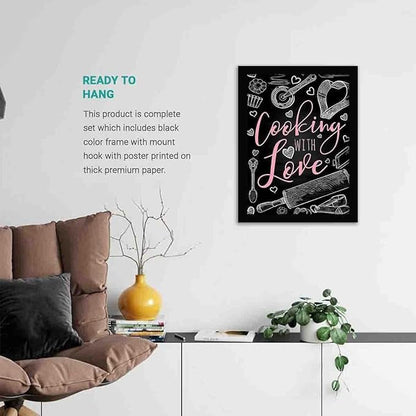 Kotart Cooking Love Quotes Wall Frame for Restaurant Kitchen Framed Kitchen Poster