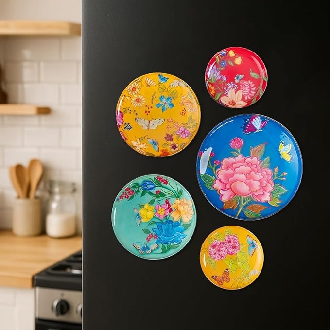 Ritualistic Pushpam Wall Plates for Home Decoration Wall Decor Items for Living Room Set of 5 Plates