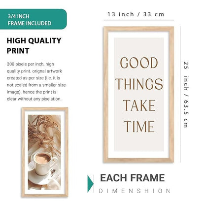 Kotart Decorative Modern Big Size Wall Art Print With Frame Cafe Paintings Digital Reprint Engineered Wood Set of 4 Art4