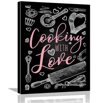 Kotart Cooking Love Quotes Wall Frame for Restaurant Kitchen Framed Kitchen Poster