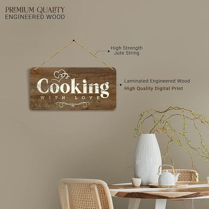 Kotart MDF Coocking With Love  Wall Hanging Home Decor for Kitchen