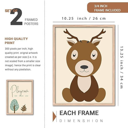 Kotart Alphabets Educational Framed Wall Posters for Kids Room Wall Decor Set of 4