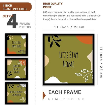 Kotart Engineered Wood Lets Stay Home Frames For Wall Decor Motivational Quotes Set Of 4
