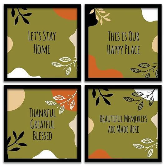 Kotart Engineered Wood Lets Stay Home Frames For Wall Decor Motivational Quotes Set Of 4