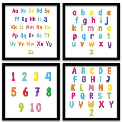 Kotart Educational Alphabets Frames for Kids Room Wall Decor Set of 4