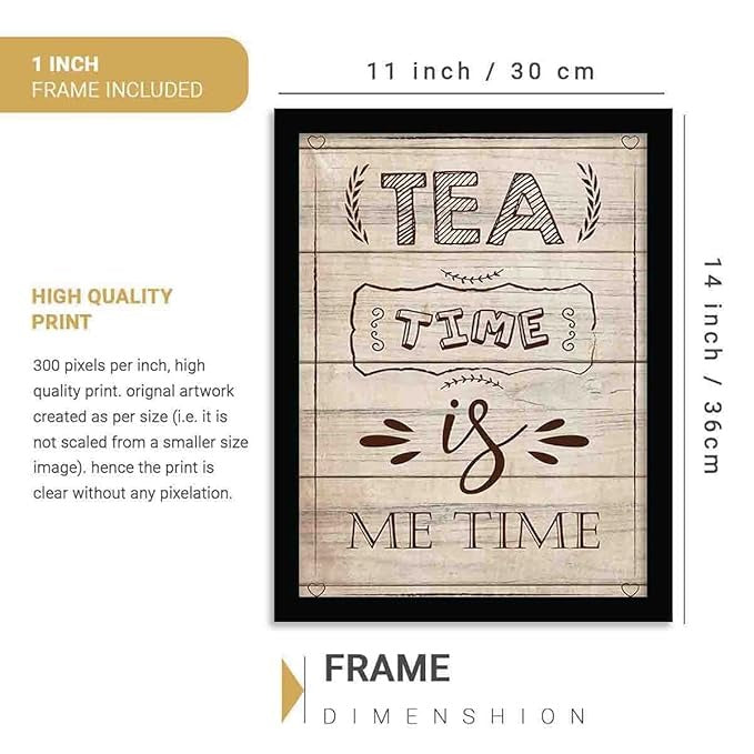 Kotart Tea Time Is Me Time Kitchen Quotes Wall Posters with Frame