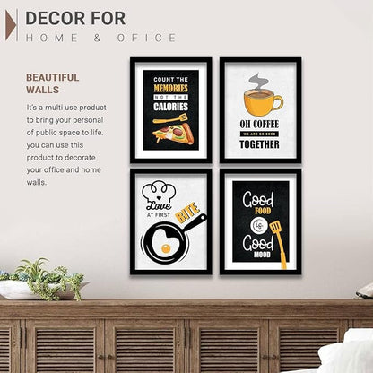 Kotart Wall Posters with Frame for Kitchen Restaurant Cafe Framed Quotes Count The Memories C