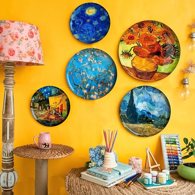 Ritualistic Van Gogh Wall Plates for Home Decoration Wall Decor Items for Living Room Set of 5 Plates