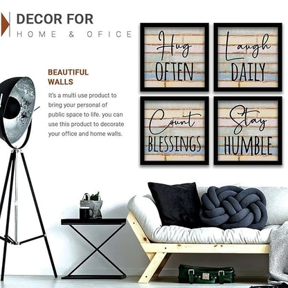 Kotart Hug Often Quotes Frames for Wall Decor Set of 4