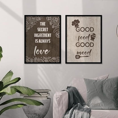 Kotart Wood The Secret Restaurant Quotes Posters With Frame For Kitchen Wall Decoration