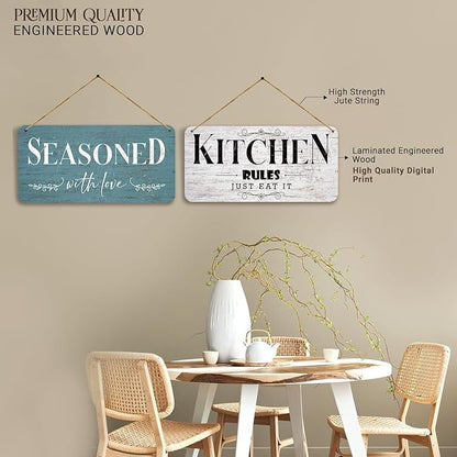 Kotart Kitchen Quotes Wooden Wall Art Hanging for Restaurant Bar Dianing Area 2