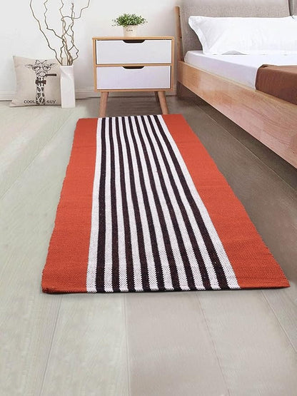 Saral Home Stripe Designer Soft Cotton Durable & Washable Multipurpose Runner