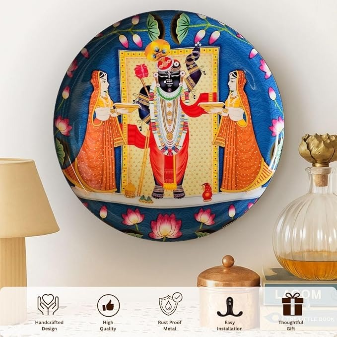 Ritualistic Shrinath Wall Sculpture With Stand for Home Decoration Wall Painting for Living Room Wall and Table Showpiece