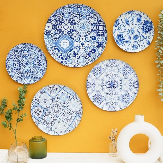 Ritualistic Portugese Wall Plates & Paintings Set of 5