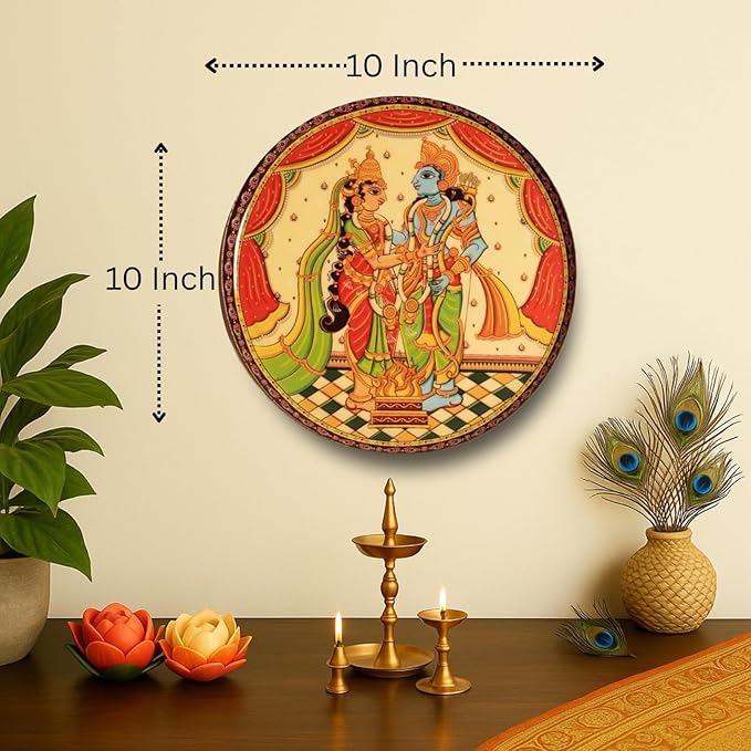 Ritualistic Ramayan Wall Sculpture for Home Decoration Wall Painting for Living Room Metal Wall Décor Set of 9 Plates