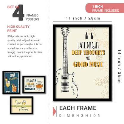 Kotart Paper Dont Worry Framed Wall Posters For Bar Kitchen Restaurant Set Of 8