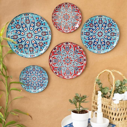 Ritualistic Turkish Wall Plates for Home Decoration Wall Showpiece Set of 5 Plates