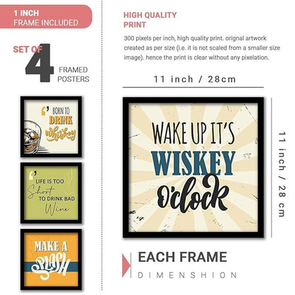 Kotart Paper Dont Worry Framed Wall Posters For Bar Kitchen Restaurant Set Of 8