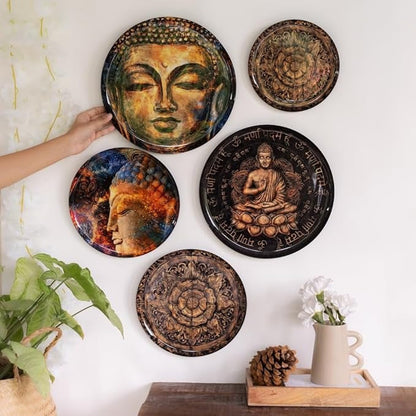 Ritualistic Nirvana Wall Plates for Home Decoration Set of 5 Plates