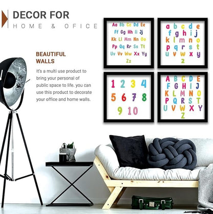 Kotart Educational Alphabets Frames for Kids Room Wall Decor Set of 4