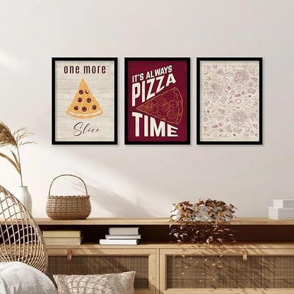 Kotart Life Is Better With Pizza Restaurant Quotes Posters with Frame for Kitchen Wall Decoration