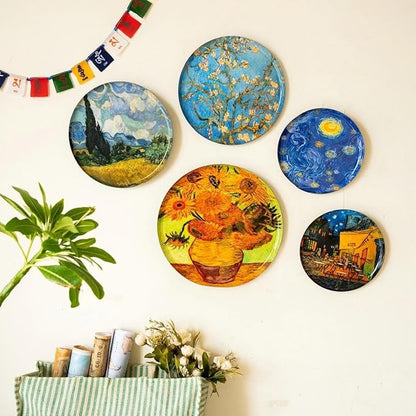 Ritualistic Van Gogh Wall Plates for Home Decoration Wall Decor Items for Living Room Set of 5 Plates