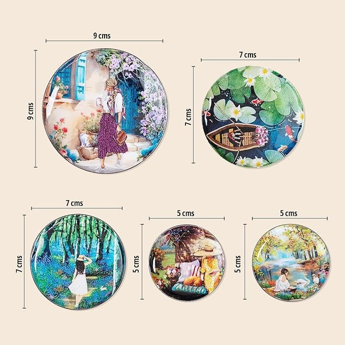 Ritualistic Slice of Life Wall Plates & Paintings Set of 5