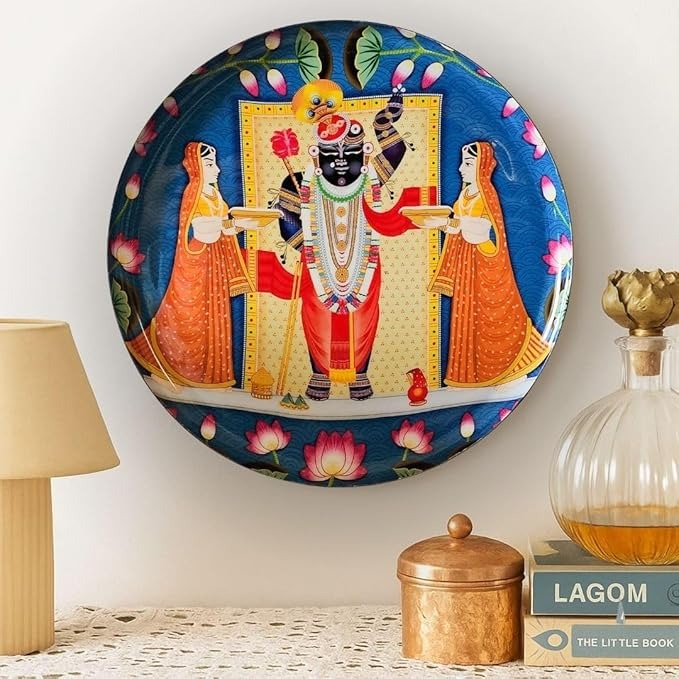 Ritualistic Shrinath Wall Sculpture With Stand for Home Decoration Wall Painting for Living Room Wall and Table Showpiece