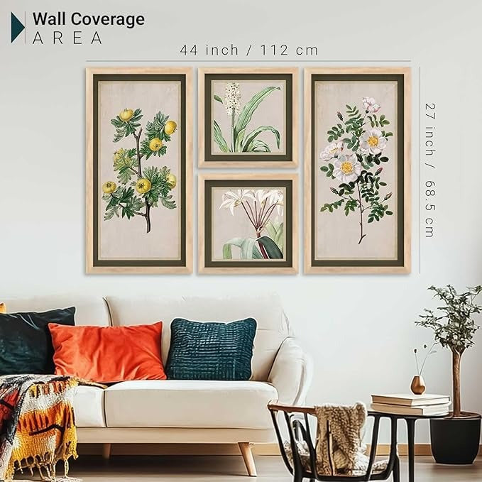 Kotart Decorative Modern Big Size Wall Art Home Dacor Abstract Painting poster With Frame Digital Reprint Engineered Wood Set of 4 Art3