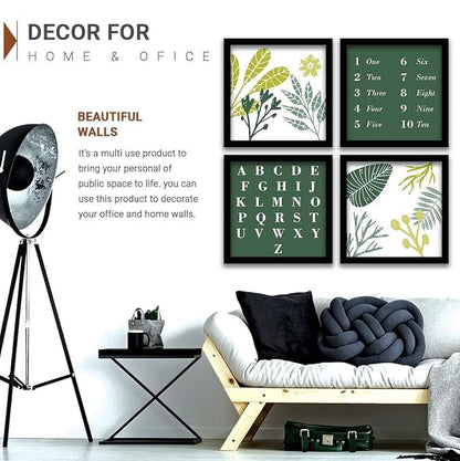 Kotart Educational Poster Set for Kids Room Photo Frames for Learning Set of 4