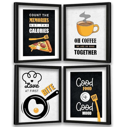 Kotart Wall Posters with Frame for Kitchen Restaurant Cafe Framed Quotes Count The Memories C