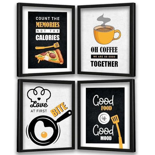 Kotart Wall Posters with Frame for Kitchen Restaurant Cafe Framed Quotes Count The Memories C