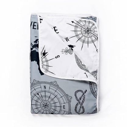 Divine Casa 120 GSM Microfiber Single Dohar Soft & Lightweight Throw Blanket Geographic Pattern Colour Stonewash Grey