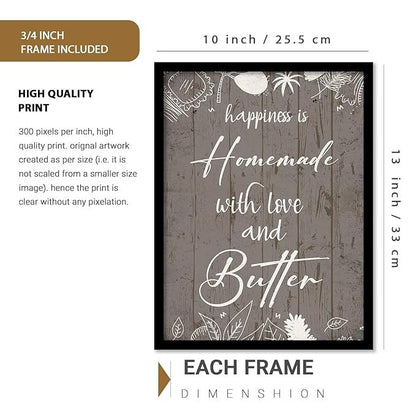 Kotart Happiness Is Homemade Quotes Posters with Frame for Kitchen
