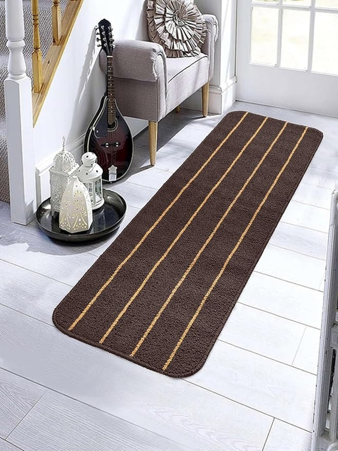 Saral Home Easy Living Polypropylene Rectangular Striped Soft Pp Yarn Durable & Washable Multipurpose Runner