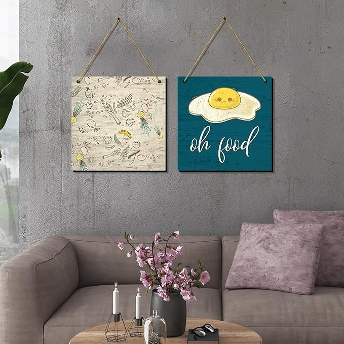 Kotart Oh Food Wall Hanging for Bar Restaurant Kitchen Dining Area