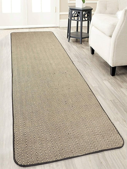 Saral Home Zig-Zag Soft Jute Cotton Durable & Washable Multipurpose Bedside Runner