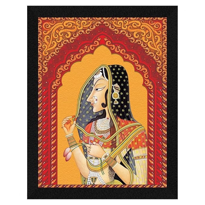 ArtX Paper Premium Rajasthani Bani Thani Wall Art Multicolor