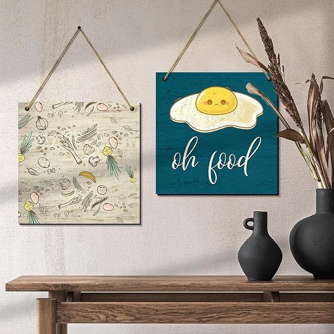 Kotart Oh Food Wall Hanging for Bar Restaurant Kitchen Dining Area