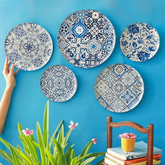 Ritualistic Portugese Wall Plates & Paintings Set of 5