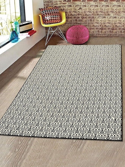 Saral Home Cotton Damask Design Jacquard Yarn Anti-Skid Carpet