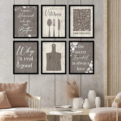 Kotart Happiness Is Homemade Quotes Posters with Frame for Kitchen