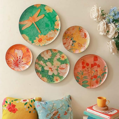 Ritualistic Pastel Wall Plates for Home Decoration Set of 5 Plates