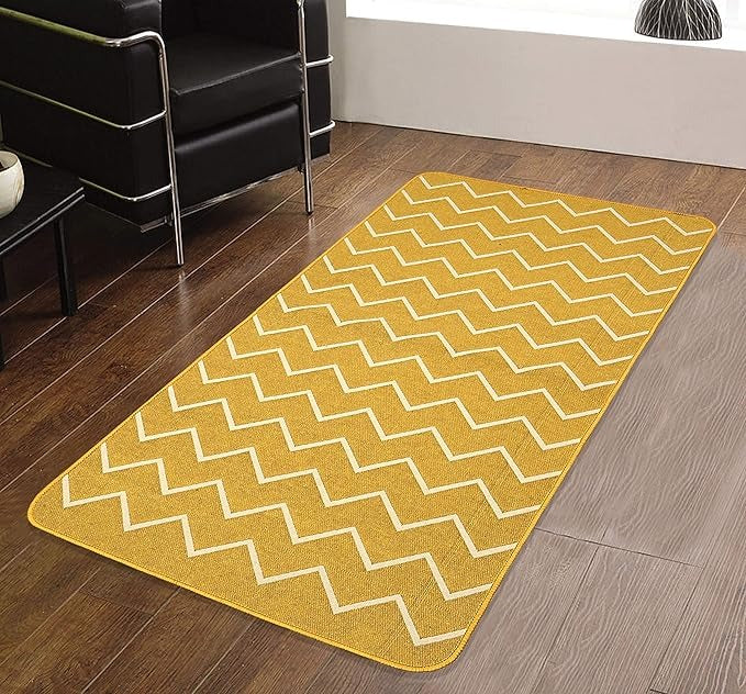 Saral Home Zig Zag Designer Soft Cotton Durable & Washable Multipurpose Runner