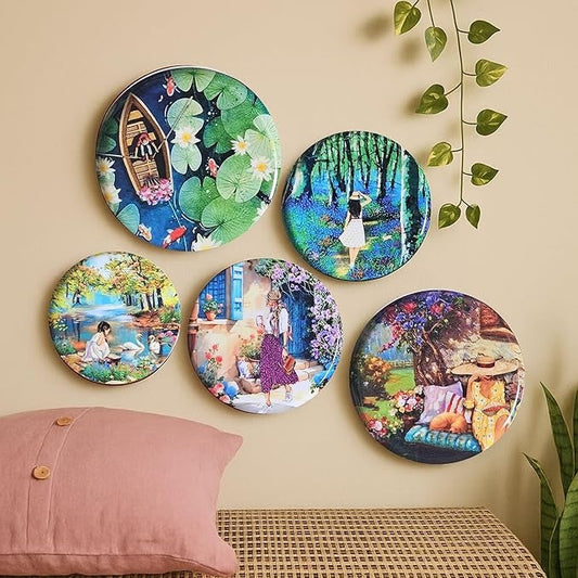 Ritualistic Slice of Life Wall Plates & Paintings Set of 5