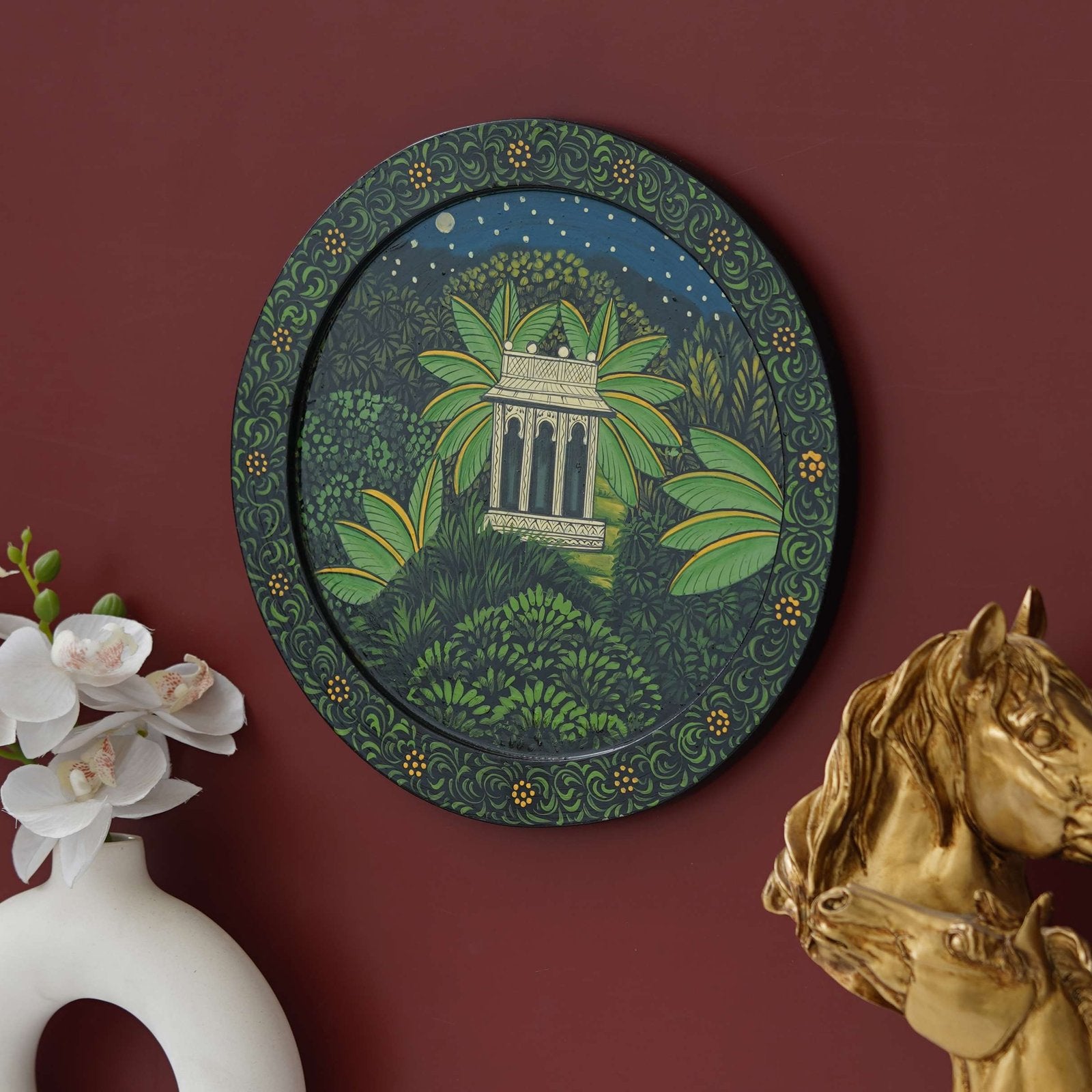 Traditional Pichwai Painting: A House in the Jungle Paradise
