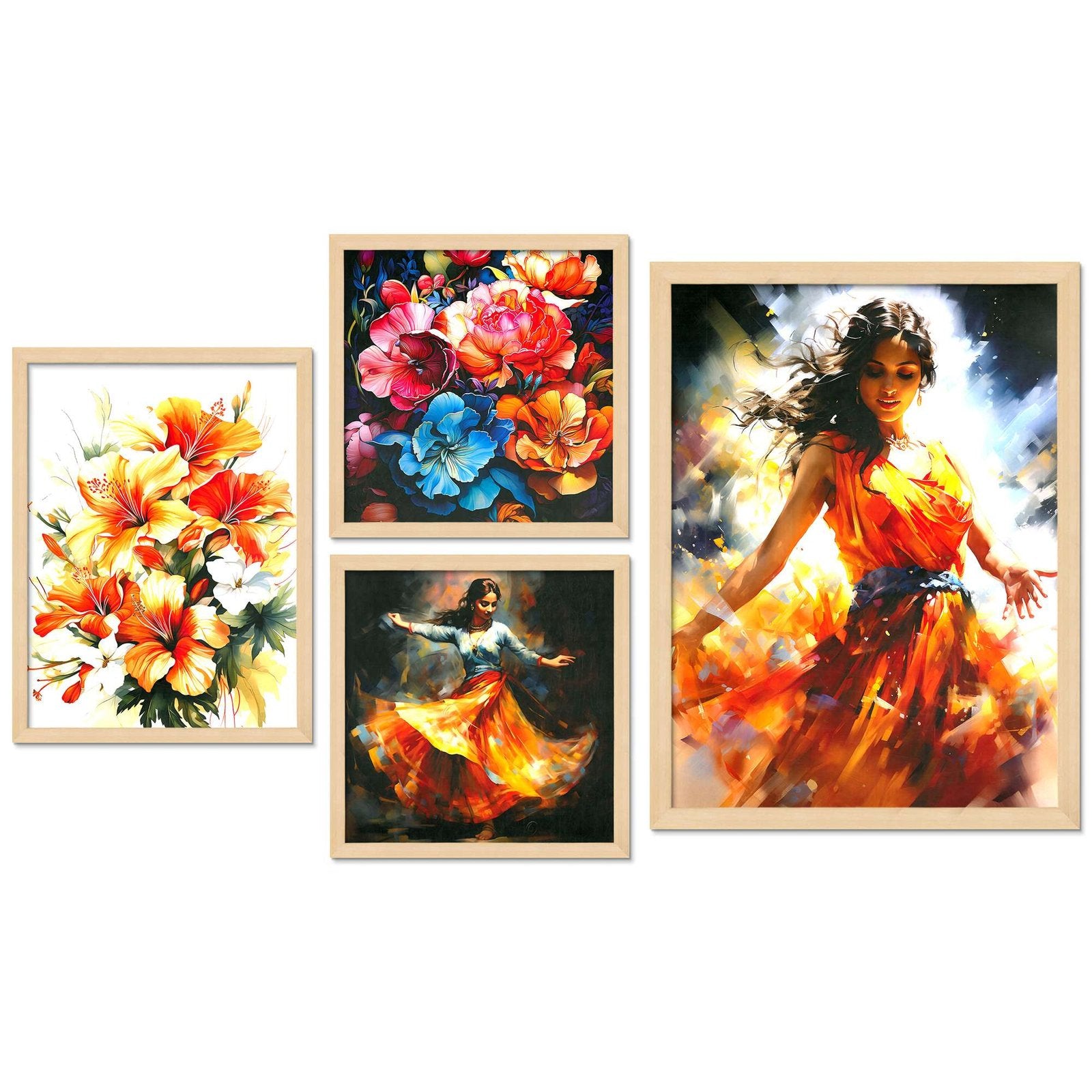 SET OF 4 DIGITAL WALL PAINTING