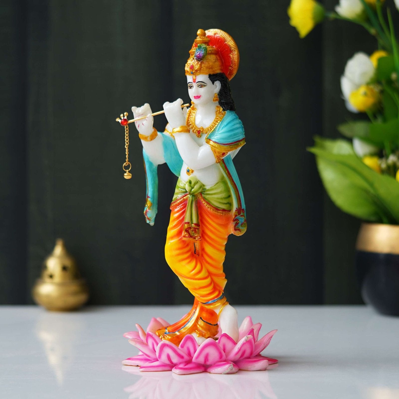 Krishna Playing Flute Statue (11.25 Inches)