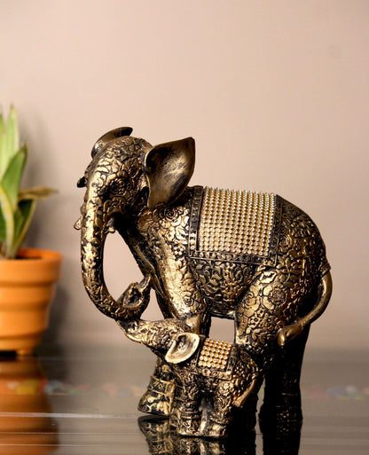 Elephant with Child Decorative Showpiece